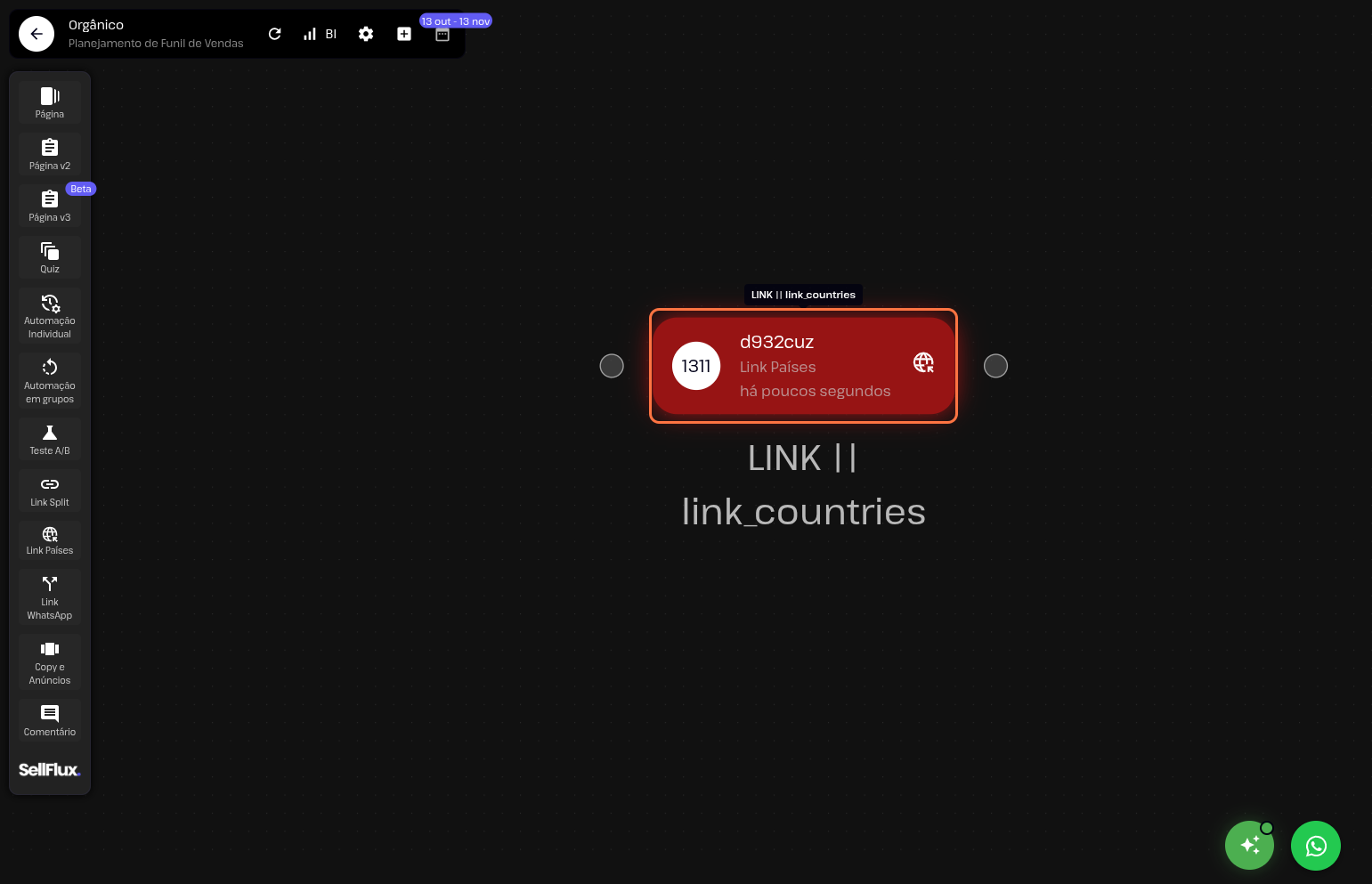Funil de vendas - Link Países