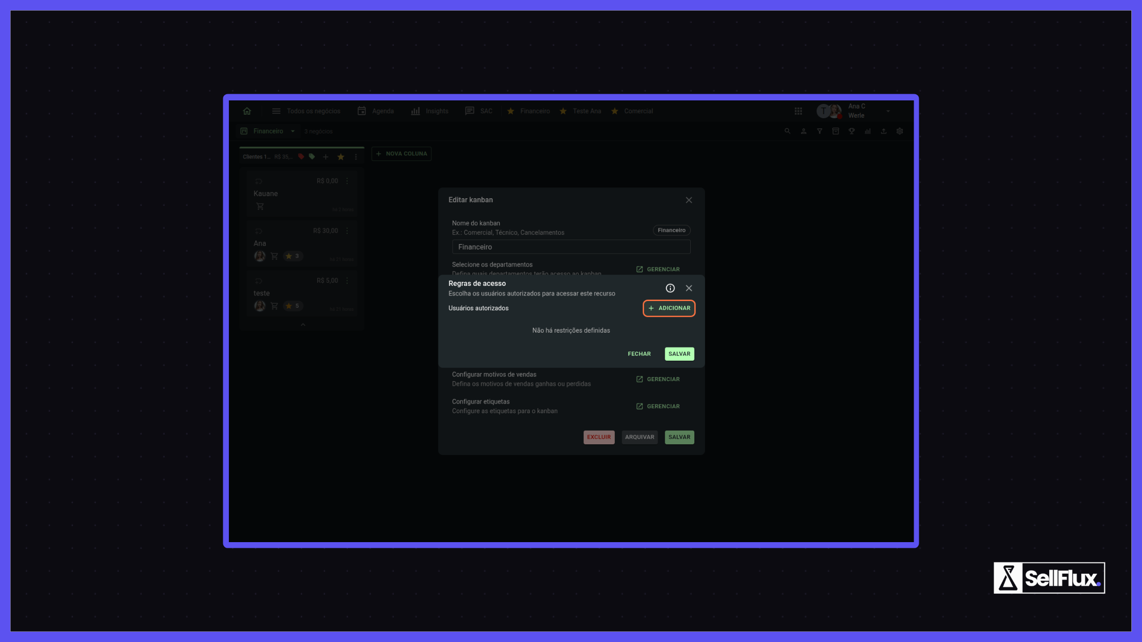Configurando restrições de acesso no CRM